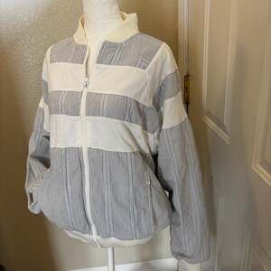 Vintage 80s Christian Dior Monsieur Seersucker Colorblock Windbreaker Bomber Jac